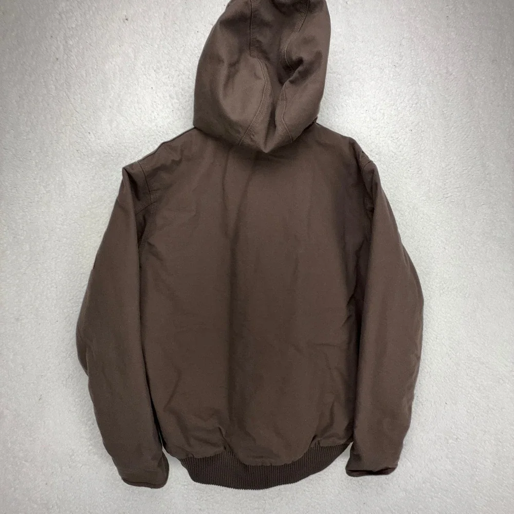 Carhartt Active Jac Washed Duck Insulated Mens Medium J130 Brown Hooded NWT